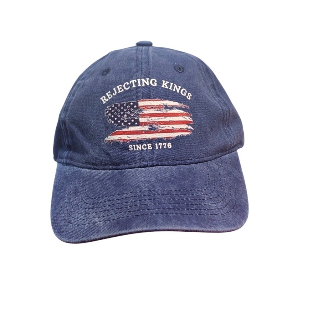 Rejecting Kings Since 1776 American Flag Dad Hat Baseball Cap Blue Unisex USA